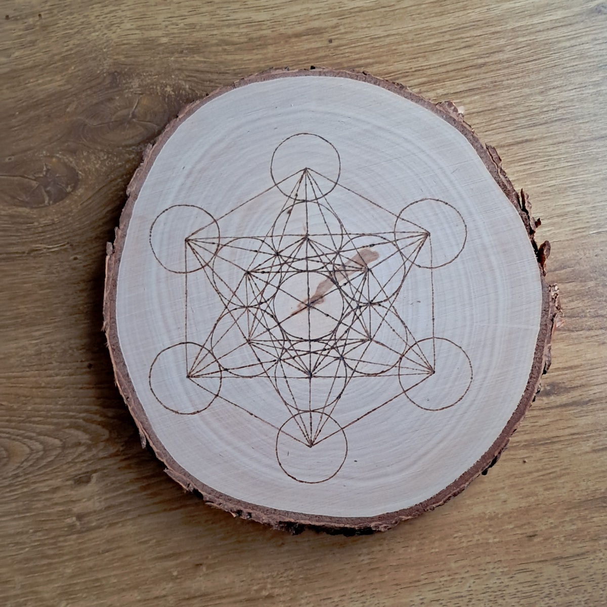 Metatronova krychle, podložka větší NELAKOVANÁ